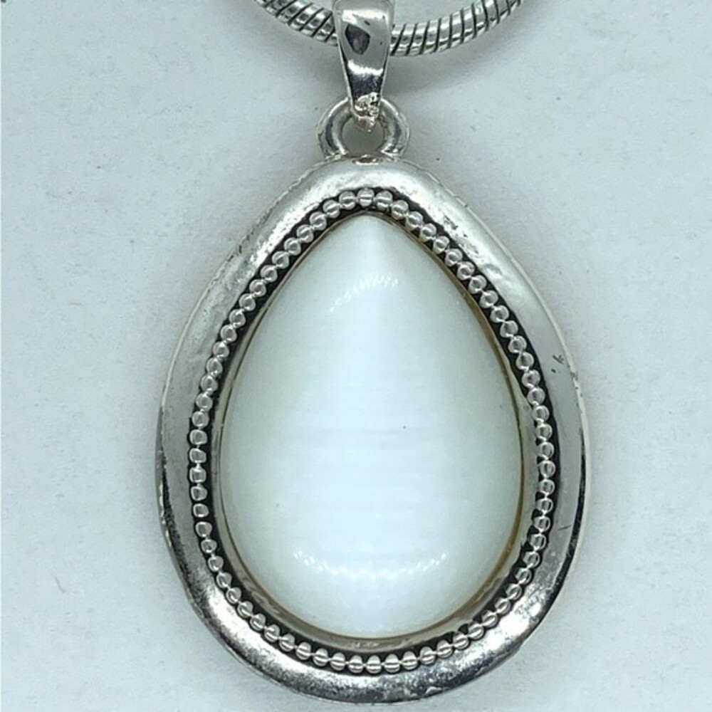 AVON Moonstone Teardrop Silver-tone Necklace